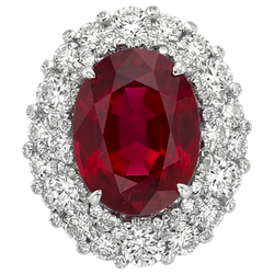 Burma Ruby Natural Earth Mined DIAMOND ( NOT LAB GROWN ) Cocktail Ring