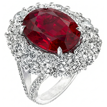 Burma Ruby Natural Earth Mined DIAMOND ( NOT LAB GROWN ) Cocktail Ring