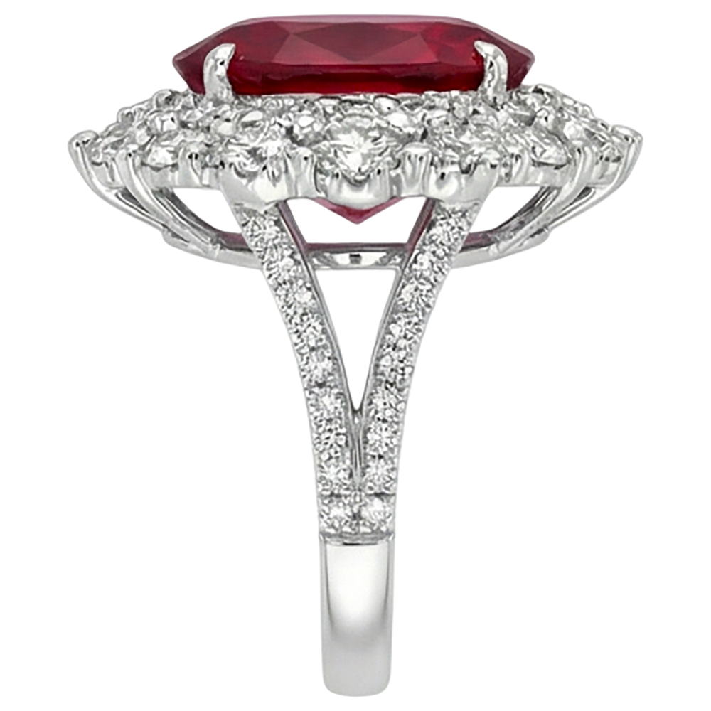 Burma Ruby Natural Earth Mined DIAMOND ( NOT LAB GROWN ) Cocktail Ring
