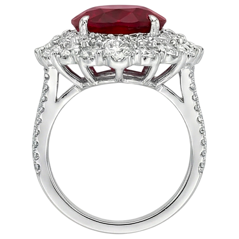 Burma Ruby Natural Earth Mined DIAMOND ( NOT LAB GROWN ) Cocktail Ring