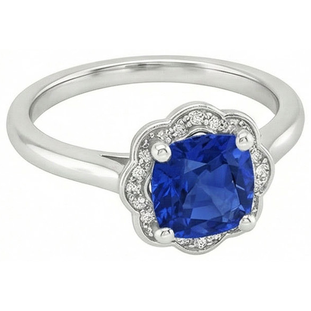Burma Sapphire Engagement Ring