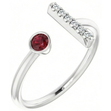 Burmese Ruby & Natural Earth Mined Diamond Ring 0.48 Carats 14K White Gold