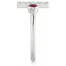 Burmese Ruby & Natural Earth Mined Diamond Ring 0.48 Carats 14K White Gold