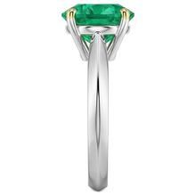Precious Stone Ring 14K Two Tone Gold with Emerald – profile view