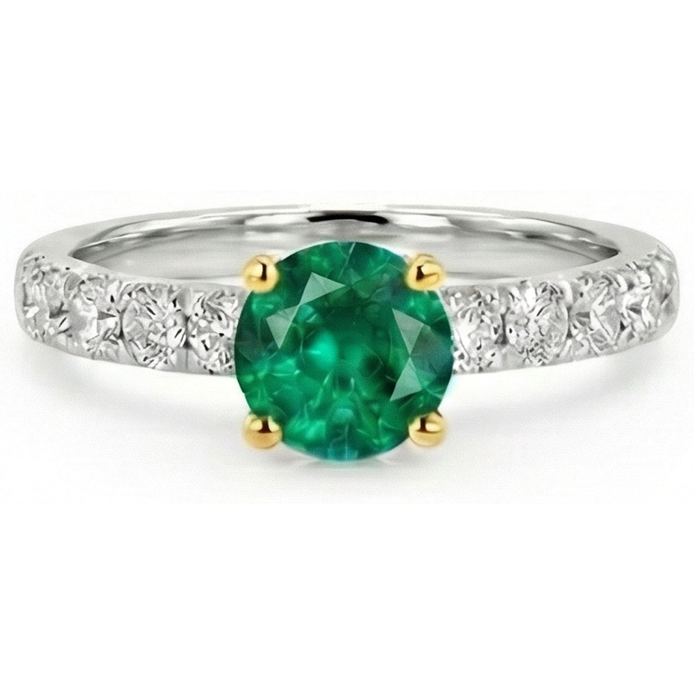 Sophisticated Colombian Emerald Gemstone Ring 2 ct – angle view