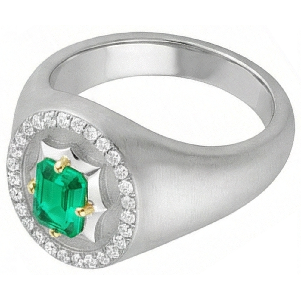 Handcrafted Emerald Gemstone Ring 1 ct – angle view