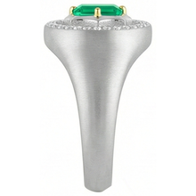 Emerald Cut Emerald ring in 14 Karat Two Tone Gold – top view