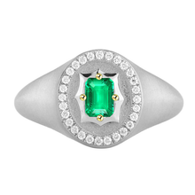 Gemstone Ring 14 Karat Two Tone Gold with Emerald – main view
