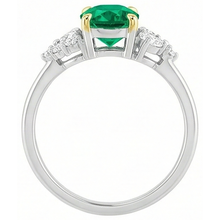 Luxury Emerald Colored Stone Ring 2 ct – profile view