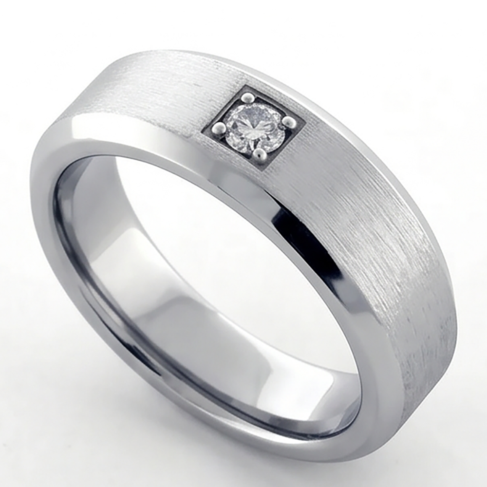 Casual Mens Lab Grown Diamond Ring Round Cut
