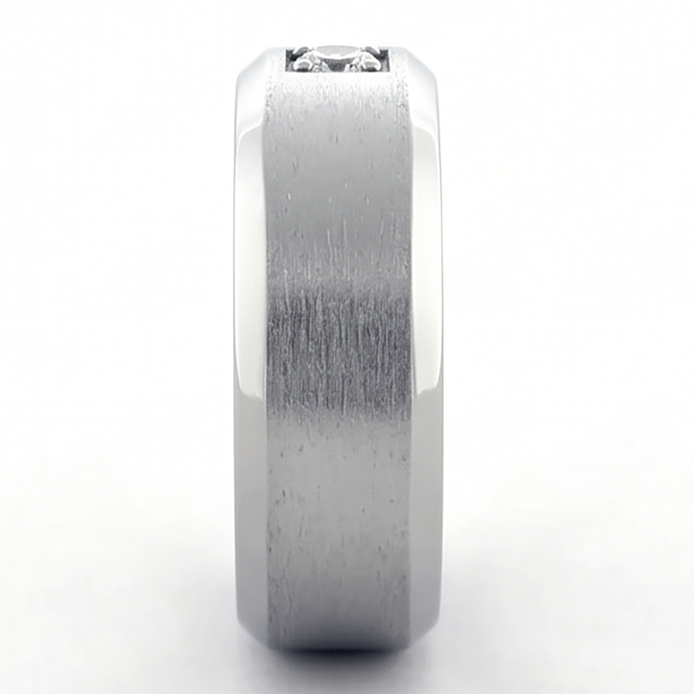 Casual Mens Lab Grown Diamond Ring Round Cut