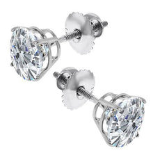 Casual Real Diamond Studs 10 Carats Basket Setting Gold Earrings