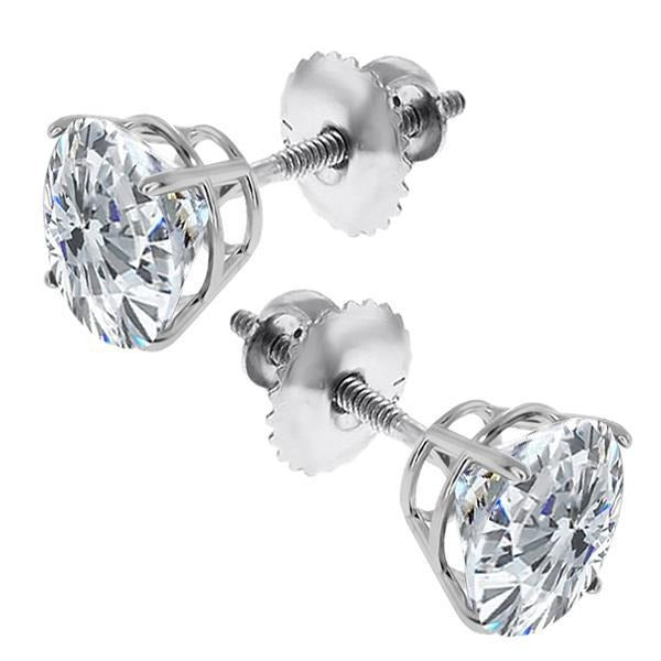 Casual Real Diamond Studs 10 Carats Basket Setting Gold Earrings