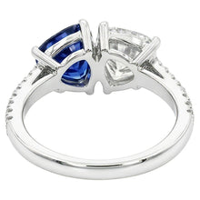 Casual Sapphire And Natural Earth Mined Diamond Toi Et Moi Ring