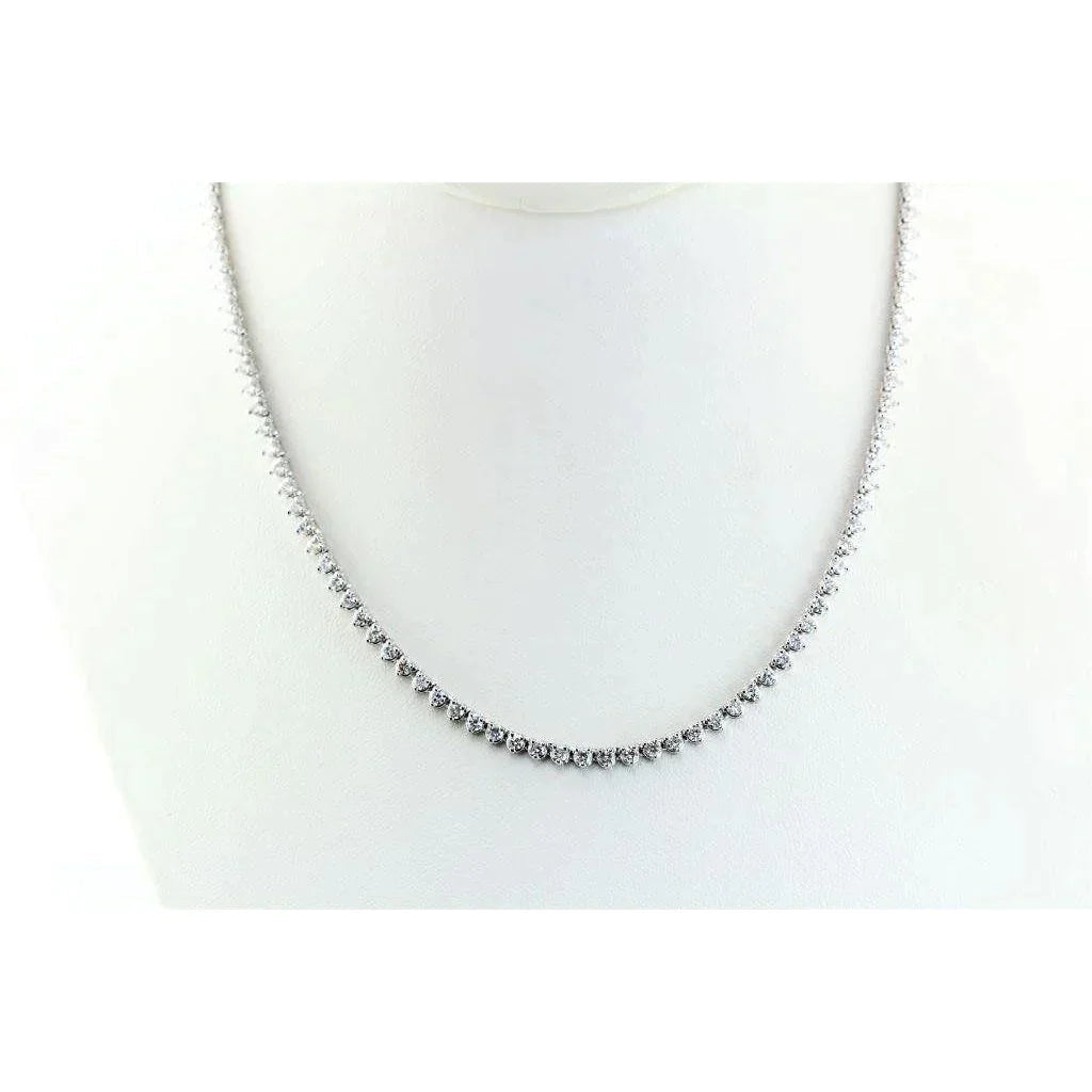 Casual Tennis Natural Diamond Chain Necklace
