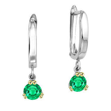 Round Cut Colombian Emerald ring in 14K Two Tone Gold – main view
