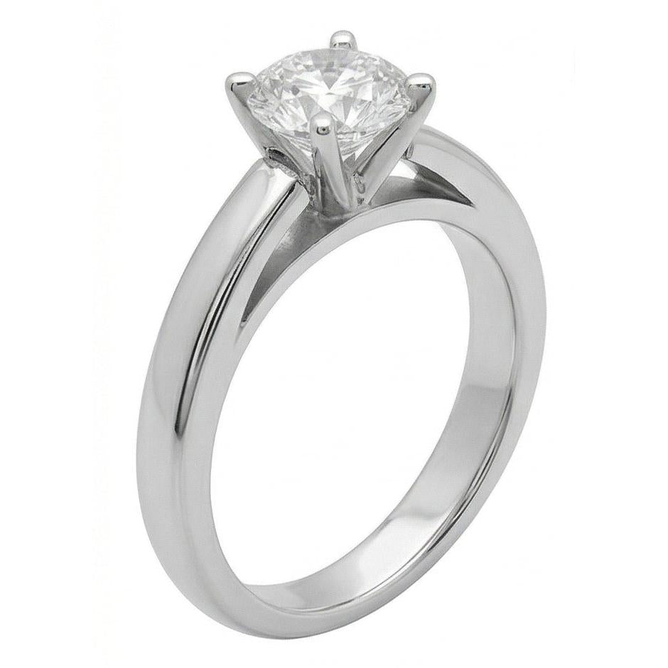Cathedral Setting 3 Ct. Genuine Natural Earth Mined Diamond Solitaire Ring Solid White Gold