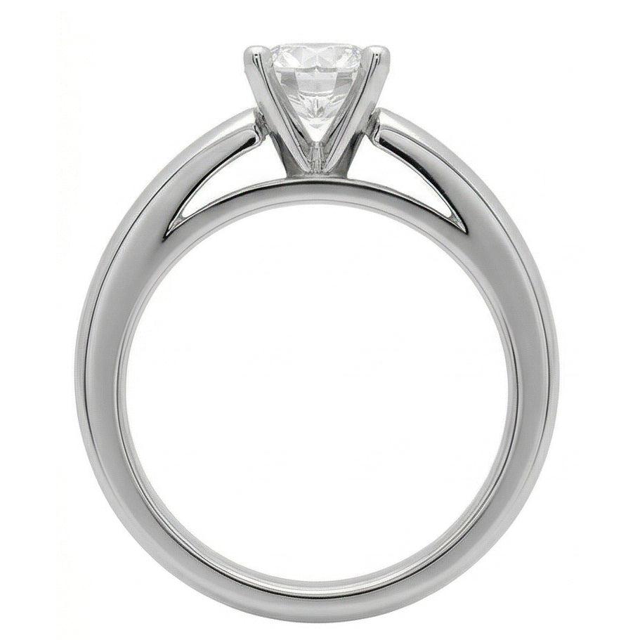 Cathedral Setting 3 Ct. Genuine Natural Earth Mined Diamond Solitaire Ring Solid White Gold