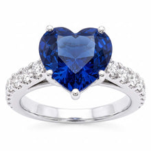 Cathedral Setting Blue Sapphire Natural Earth Mined Diamond Ring Round Accents