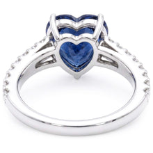 Cathedral Setting Blue Sapphire Natural Earth Mined Diamond Ring Round Accents
