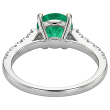 High-End Colombian Emerald Gemstone Ring 1.50 ct – back view