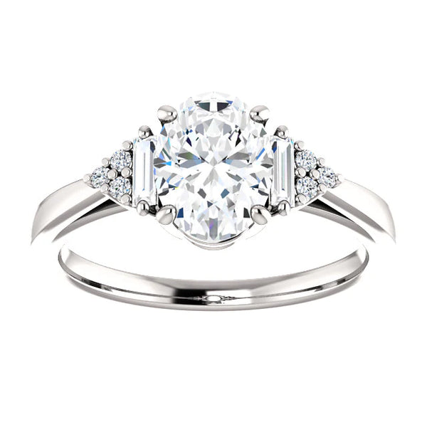 Cathedral Setting Genuine Diamond Engagement Ring 2.20 Carats Women Jewelry