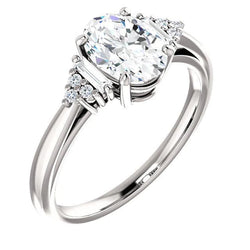 Cathedral Setting Genuine Diamond Engagement Ring 2.20 Carats Women Jewelry