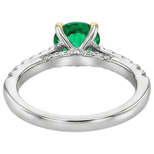 Colombian Emerald Gemstone Ring 2-ct 14 Karat Two Tone Gold – top view