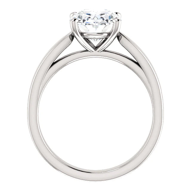 Cathedral Setting Solitaire Natural Diamond Ring Oval 3.50 Carats2