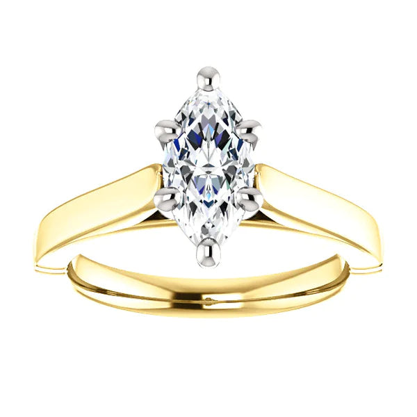 Cathedral Setting Solitaire Real Diamond Ring 3 Carats Jewelry