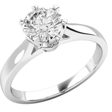 Cathedral Setting Solitaire Round Real Diamond Anniversary Ring