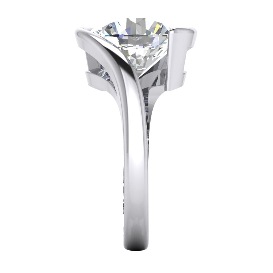 Causal Solitaire Genuine Diamond Ring  View 5 Ct. Round Cut F VS1