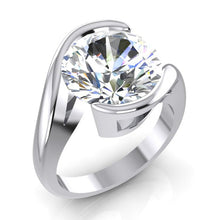 Causal Solitaire Genuine Diamond Ring With Side View 5 Ct. Round Cut F VS1