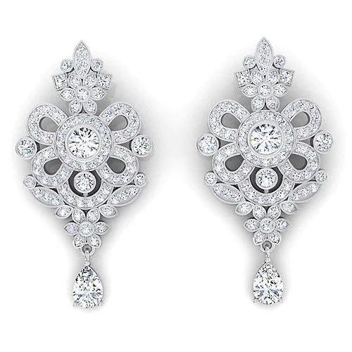 Celebrity Earrings Natural Diamond Chandelier