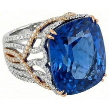 natural round sapphire 8.51ct ring front view