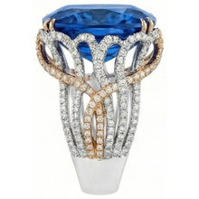 natural round sapphire 8.51ct ring top view