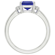 Ceylon Blue Sapphire Natural Earth Mined Diamond 3 Stone Ring 2.50 Carats Prong Set