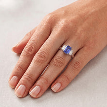 Ceylon Blue Sapphire Natural Earth Mined Diamond 3 Stone Ring 2.50 Carats Prong Set