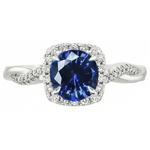 Ceylon Blue Sapphire Natural Earth Mined Diamonds 3 Carats Wedding Ring White Gold 14K
