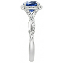 Ceylon Blue Sapphire Natural Earth Mined Diamonds 3 Carats Wedding Ring White Gold 14K