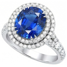 natural round sapphire 4.40ct ring side angle