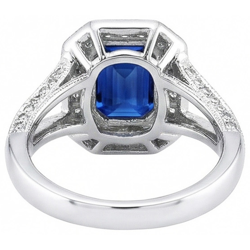 Ceylon Blue Sapphire Natural Earth Mined DIAMOND ( NOT LAB GROWN )s 5.36 Carat Ring Gem-Stone New