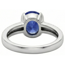 natural round sapphire 3.75ct ring profile view