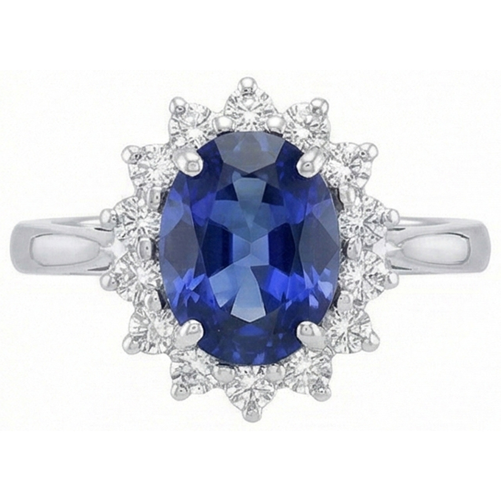 Ceylon Blue Sapphire Ring 4.70 Carat Natural Earth Mined Diamond Jewellery