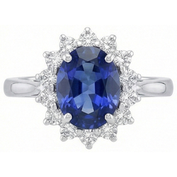 Ceylon Blue Sapphire Ring 4.70 Carat Natural Earth Mined Diamond Jewellery