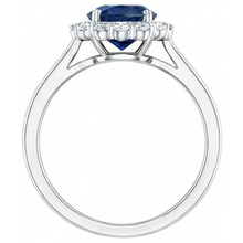 Ceylon Blue Sapphire Ring Round Natural Earth Mined DIAMOND ( NOT LAB GROWN ) 2.45 Carats White Gold 14K