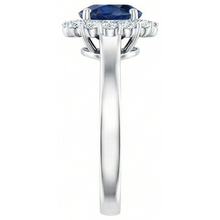Ceylon Blue Sapphire Ring Round Natural Earth Mined DIAMOND ( NOT LAB GROWN ) 2.45 Carats White Gold 14K