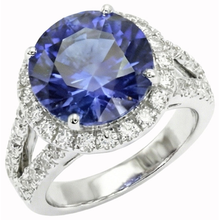 Ceylon Blue Sapphire Round Cut Natural Earth Mined Diamond Ring Gold Jewellery