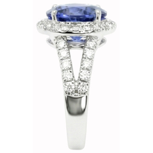 Ceylon Blue Sapphire Round Cut Natural Earth Mined Diamond Ring Gold Jewellery