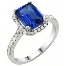 Ceylon Blue Sapphire With Natural Earth Mined DIAMOND ( NOT LAB GROWN )s Ring 3.50 Ct White Gold 14K